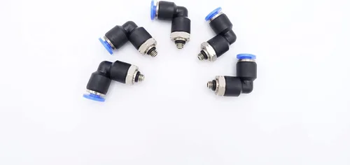 Miniatura 39 de Empuje para conectar conexión de tubo de 1/4" OD x 1/8" rosca NPT macho, codo neumático macho de aire línea de agua de aire de 90 grados codo