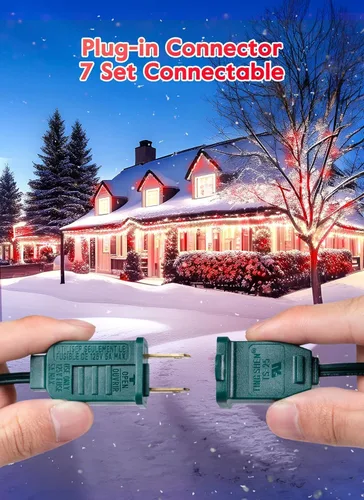 Miniatura 7 de Brightown - Cadena de luces de Navidad C9 al aire libre, luces LED de hadas facetadas de fresa, extensibles, con certificación UL, para fiesta, C9
