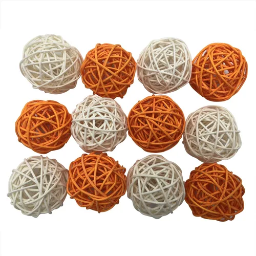 Miniatura 7 de 12 bolas decorativas de mimbre de ratán para manualidades, fiestas, decoración de mesa de boda, baby shower, accesorios de aromaterapia, 2 pulgadas