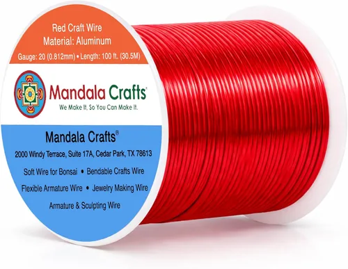Miniatura 56 de Mandala Crafts - Alambre de aluminio anodizado de 8 calibre para hacer joyas - 9.75 m de alambre flexible negro colorido - Flexible para bonsái