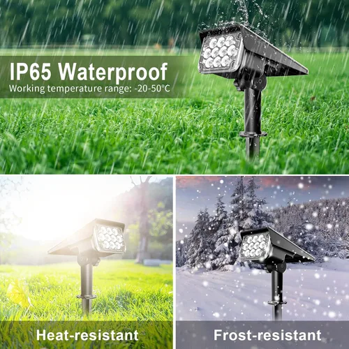 Miniatura 7 de Focos solares verdes para exteriores, luces decorativas del día de San Patricio con IP65, impermeables, 20 LED, focos solares de paisaje