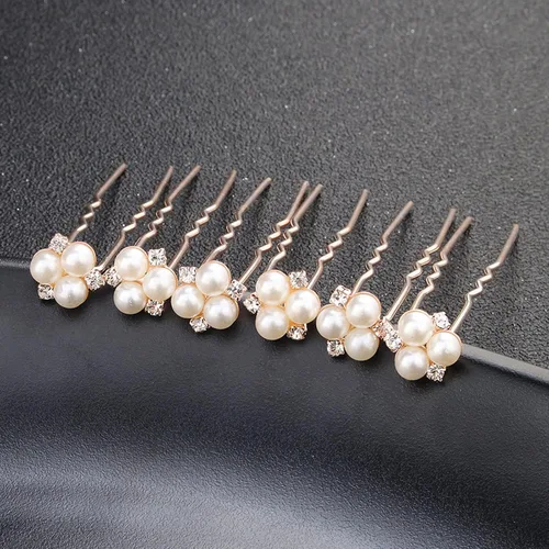 Miniatura 4 de Accesorios para el cabello para mujer, juego de horquillas de boda, joyería para mujer, flor plateada, pinzas de perlas, novias, tocados, damas