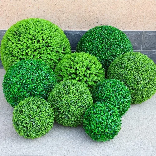 Miniatura 5 de Bola de planta artificial redonda de boj colgante para interiores y exteriores, hogar, boda, fiesta, hotel, porche frontal, decoración de plantas