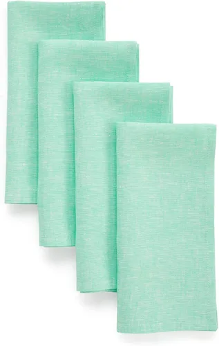 Miniatura 50 de Solino Home Athena - Juego de 4 manteles individuales cuadrados de lino natural claro de 14 x 14 pulgadas, manteles individuales 100 % lino puro