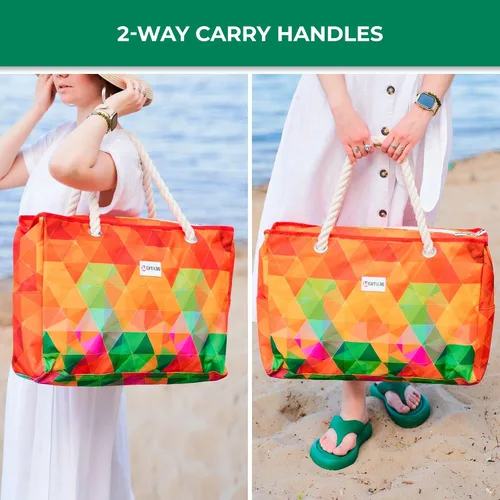 Miniatura 7 de SHYLERO Bolsa de playa y bolsa de piscina. Tiene bolsa hermética, tonelada de bolsillos. La bolsa de playa tiene cremallera, resistente al agua.