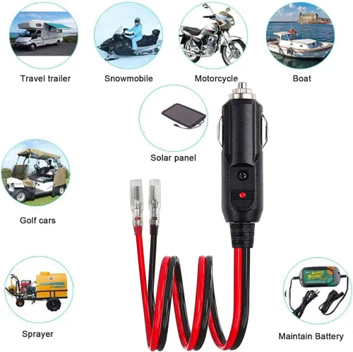 Miniatura 3 de Enchufe de encendedor de cigarrillos macho de 12 V, 24 V, resistente, 14 AWG, cable adaptador de encendedor de cigarrillos [2 unidades] Enchufe