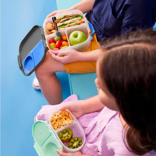 Miniatura 2 de b.box Mini recipientes para almuerzo + aperitivos (pizarra azul): el paquete de 2 incluye lonchera (capacidad de 4 1/4 tazas) y caja de aperitivos