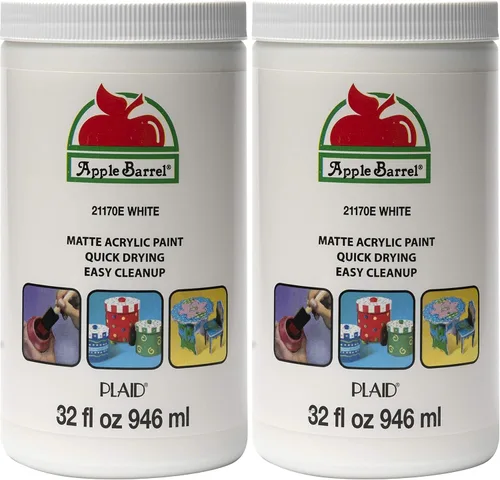 Miniatura 10 de Apple Barrel - Pintura acrílica blanca, 32 onzas líquidas (paquete de 1)