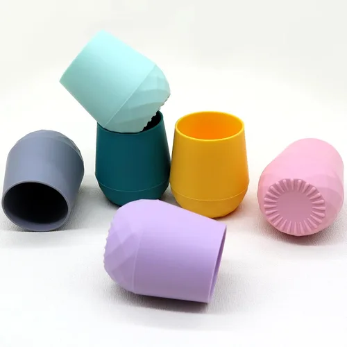 Miniatura 8 de Vasos de entrenamiento de silicona para bebés mayores de 4 meses, paquete de 2 tazas de transición pequeñas para regalo de bebé, taza de agua