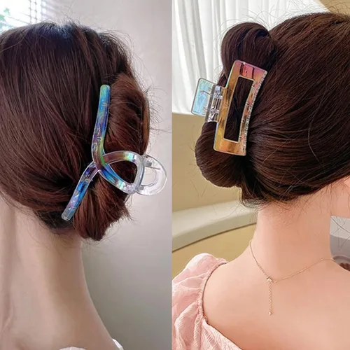 Miniatura 5 de Pinzas grandes para el cabello grueso, fino y fino, dientes de sujeción fuerte, pinzas de mandíbula granate entrelazadas para mujeres, juego de 3