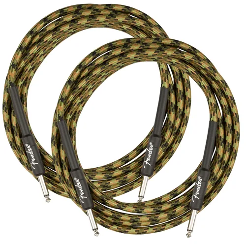 Miniatura 6 de Fender Cable de instrumentos de lujo de 10 pies, ángulo recto, tweed negro, paquete de 2