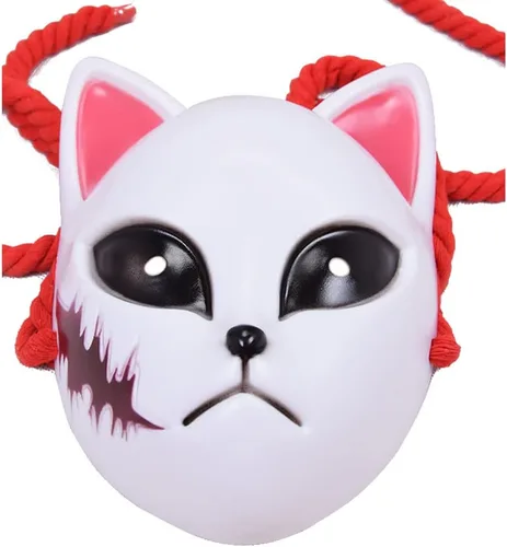 Miniatura 8 de Oikawa Sabito - Máscara de zorro para cosplay, accesorios de anime, accesorio de disfraz con collar para Halloween