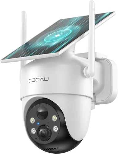Miniatura 11 de Cámaras COOAU para seguridad del hogar, cámaras de seguridad solar de 2K 360° inalámbricas para exteriores, recargables para poca luz, fáciles de 2