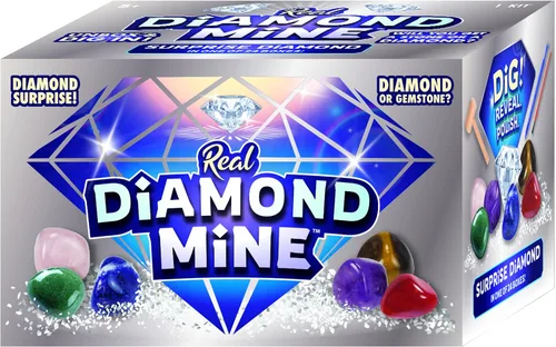 JA-RU Kit de excavación de piedras preciosas de mina de diamantes reales (paquete de 1) roca misteriosa, minerales y gemas para niños | Rompe tus