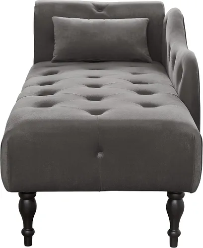 Miniatura 5 de Bellemave, Chaise Lounge - Chaise Lounge - Chase Chair para interiores con 1 almohada, tumbona tapizada de terciopelo con botones y cabeza de clavo