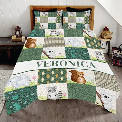 Miniatura 25 de ENCYCOM Edredón personalizado de oso bosque, edredón de animales del bosque, mejor juego de edredón decorativo único para cama colgante en la pared