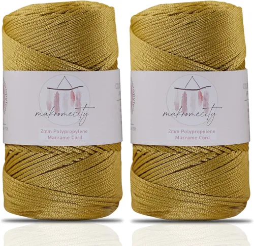 Miniatura 23 de Makromecity, 2 carretes de cordón de macramé de poliéster de 2 mm x 250 yardas (750 pies) de 2 mm de cordón de polipropileno para macramé, ideal
