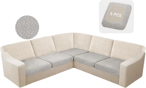 Miniatura 30 de HDCAXKJ - Fundas impermeables para cojín de sofá modular, fundas elásticas para cojín de sofá de esquina, fundas protectoras de muebles de jacquard