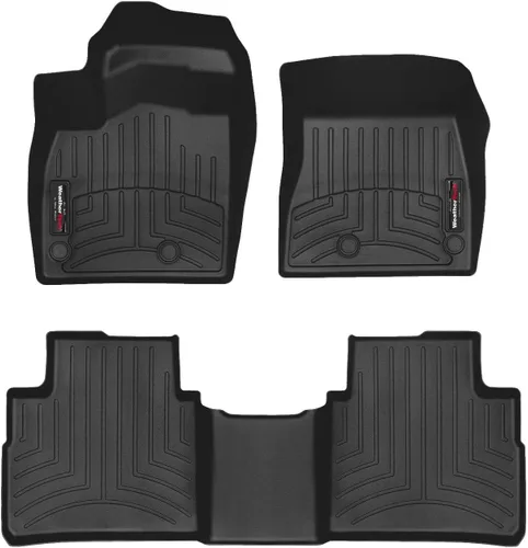 WeatherTech Alfombrillas de ajuste personalizado para Nissan Rogue - 1ª y 2ª fila (441644-1-2), Negro