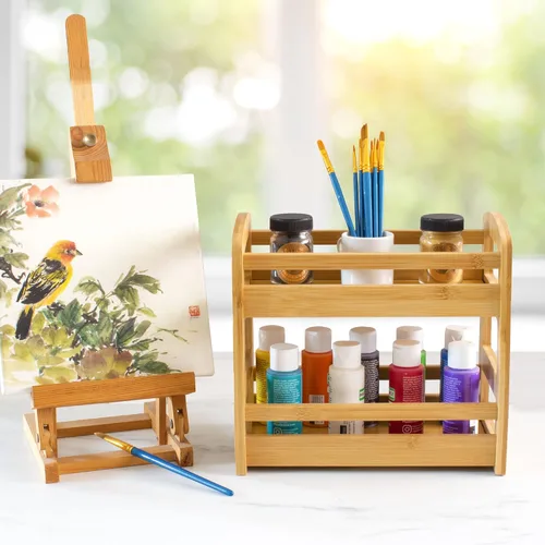 Miniatura 3 de Totally Bamboo Organizador de especias de 2 estantes, estante organizador para encimera de cocina o armario