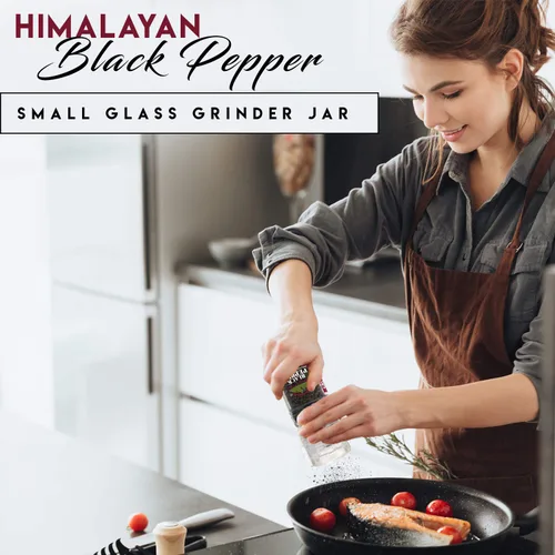 Miniatura 7 de Himalayan Chef Juego de molinillo de sal rosa y pimienta negra del Himalaya, 5.3 onzas cada uno, molinillo de vidrio ajustable y recargable