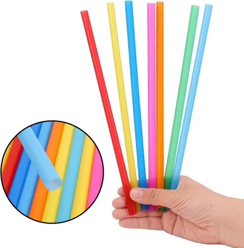 Miniatura 7 de Tomnk Paquete de 120 pajitas para batidos, pajitas de 10.3 pulgadas desechables, pajitas de plástico para batidos en varios colores brillantes