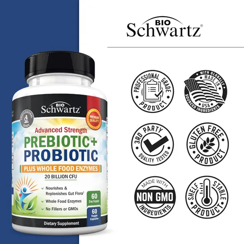 Miniatura 7 de Prebióticos y probióticos avanzados para mujeres y hombres, salud inmunológica, digestiva e intestinal con L. Reuteri, fibra de inulina, enzimas