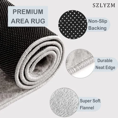 Miniatura 5 de Alfombras de araña para dormitorio, sala de estar, alfombra de tela de araña de Halloween de 3 x 4, lavable, antideslizante, suave, alfombra de área