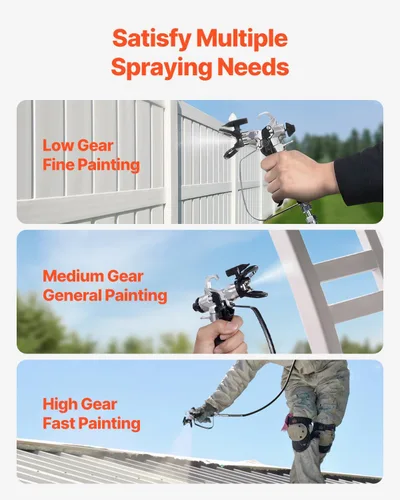 Miniatura 5 de VEVOR - Pulverizador de pintura sin aire de pie de 950W, pulverizador eléctrico sin aire de alta eficiencia de 3000 PSI, pulverizadores de pintura