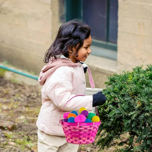 Miniatura 9 de Huevos de Pascua de plástico sorpresa juguetes ciegos bolsas de colores surtidos brillantes y vacíos, cestas de manualidades para juegos de caza