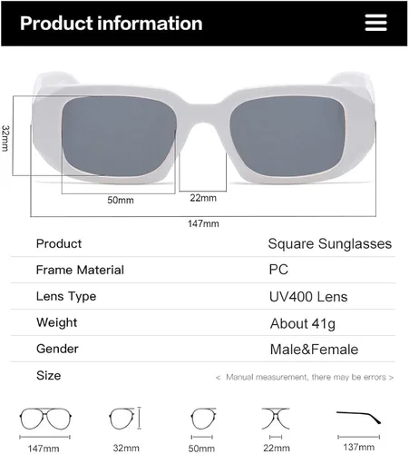 Miniatura 4 de Verfimaci Gafas de sol rectangulares de moda para mujeres y hombres gafas de sol cuadradas