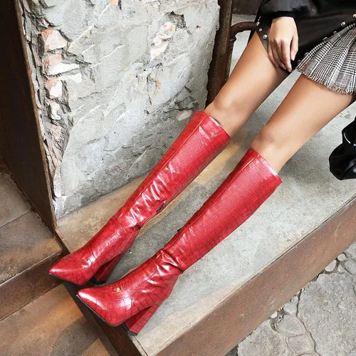 Miniatura 5 de Women Elegant Dress Boots Knee High Zipper Slim High Boots