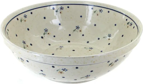 Miniatura 8 de Blue Rose Polish Pottery – Blue Tulip - Tazón grande para servir – 9 pulgadas de diámetro – Tazón perfecto para pasta y ensalada, duradero y apto
