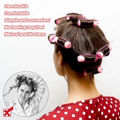Miniatura 3 de MAQIHAN 40 rodillos de espuma para el cabello - rodillos de esponja de 0.98 pulgadas para rizadores de cabello sin calor para cabello corto/largo