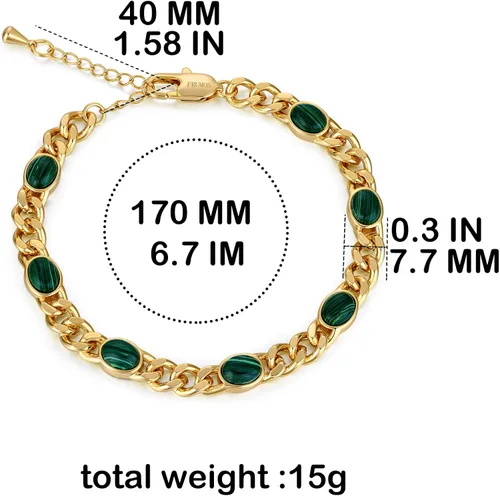 Miniatura 2 de FRUMOS Dainty Layering Bracelets for Women 18 k Gold Plated Fashion Adjustable Chunky Cuban Paperclip Link Chain Bracelets Jewelry for Women Girls