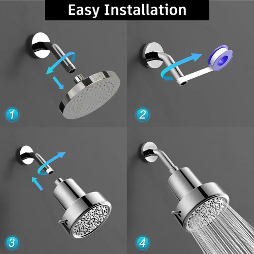 Miniatura 8 de FEELSO - Cabezal de ducha filtrado, cabezal de ducha de alta presión con 6 modos de rociado y filtros para agua dura, elimina el cloro, mejora
