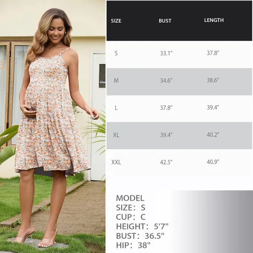 Miniatura 70 de GINKANA Vestido de maternidad sin mangas para mujer, con tirantes ajustables, vestido casual de verano para uso diario o baby shower