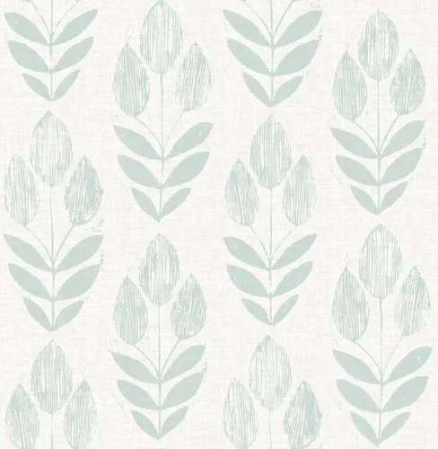 Miniatura 4 de Chesapeake Blue Chesapeake 3115-24470 Garland Block Tulip - Papel pintado de tulipanes, color azul claro