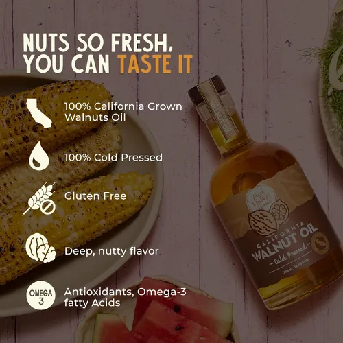 Miniatura 6 de Fresh Vintage Farms Aceite de nuez prensado en frío 100% sin diluir Aceite de cocina saludable, integral y nutritivo para cocinar, hornear, asar
