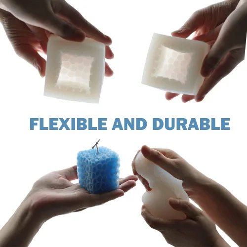 Miniatura 3 de Molde de vela de silicona en forma de panal de TOPYS, molde geométrico cuadrado 3D para fabricación de jabón artesanal, molde de resina, pastel