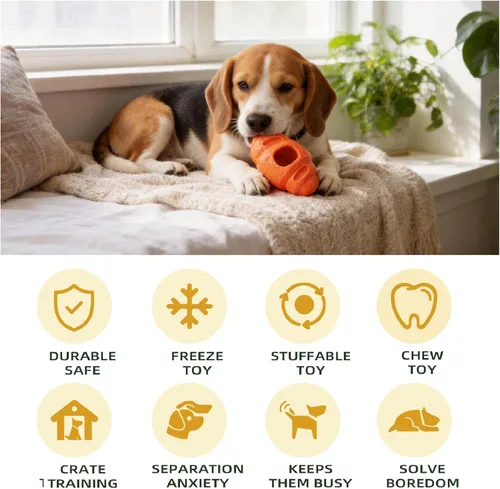 Miniatura 2 de Juguete masticable para perros congelados duraderos para masticadores agresivos, juguete dispensador interactivo para entrenamiento de jaula