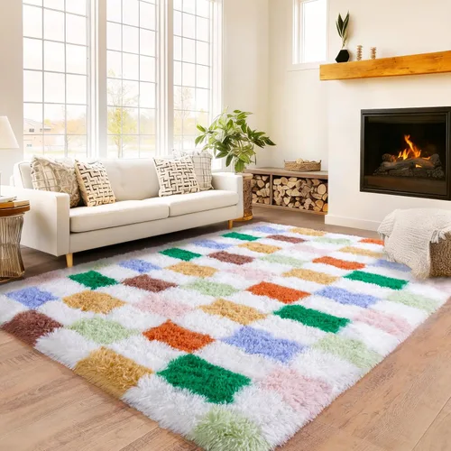 Miniatura 124 de Awaytail Alfombra Esponjosa Lavable 2x3 Pies, Pura Negra Alfombra para Silla de Escritorio Antideslizante, Alfombra Supersuave para Niños