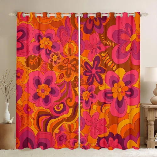 Miniatura 46 de Feelyou Cortinas opacas con estampado de leopardo para dormitorio, sala de estar, safari, cortinas de oscurecimiento de habitación con purpurina