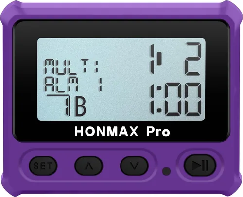 Miniatura 10 de HONMAX Temporizador de intervalo profesional 8100 y cronómetro, retroiluminación, carga USB-C, reloj (azul)
