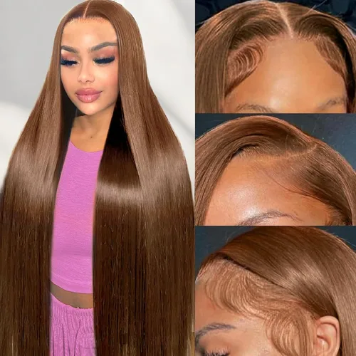 Miniatura 9 de Cypha 1B/27 Ombre Lace Front Wig Human Hair Straight 13x6 HD Lace Frontal Wigs Human Hair Pre Plucked 180% Density Highlight Lace Front Colored Wig
