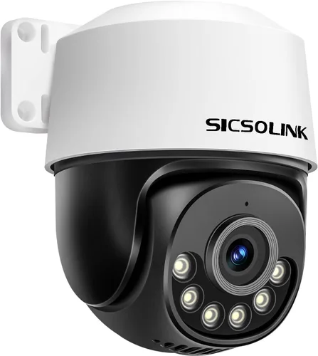 Cámara domo POE PTZ de 5 MP para exteriores, 2592 × 1944 HD, inclinación de 355° Pan 90°, detección humana AI y seguimiento automático, visión