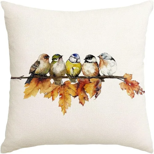 Miniatura 19 de RABUSOFA Fundas de Almohada Navideñas 18x18 Pulgadas Pájaros Decoraciones Navideñas Invierno Fundas de Cojín Decorativo Navidad Pájaros Decoración
