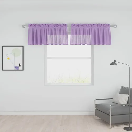 Miniatura 36 de UPOPO Paneles de Cortina Beige Pequeños Cortinas Transparentes de Gasa de 16 Pulgadas de Largo Cortinas de Cocina de Voile con Textura de Lino