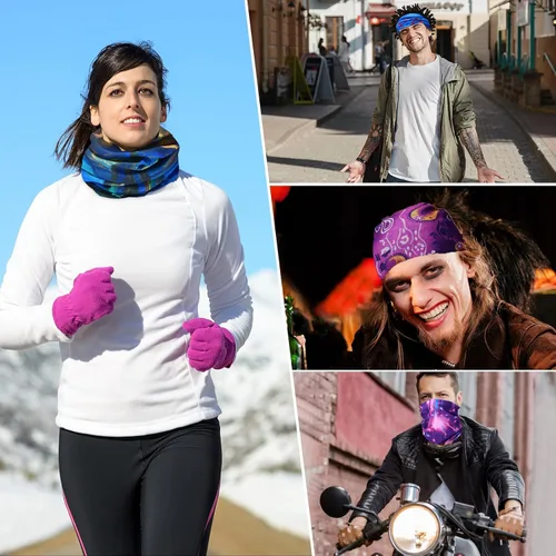 Miniatura 6 de Tarpop 30 unidades de polainas para el cuello, bufanda, banda elástica para la cabeza que absorbe el sudor para mujeres y hombres, deportes, yoga