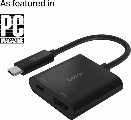 Miniatura 2 de Belkin Adaptador USB C a HDMI + Puerto de Carga USBC para Cargar Mientras Visualizas, Soporta Video 4K UHD, Pase de Energía de hasta 60W